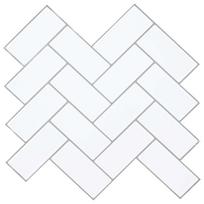 vidaXL Žuvies kaulo plytelė 10 vnt. Balta pilka 30 x 30 cm