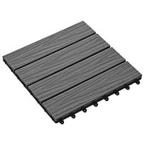 vidaXL Terasinė Plytelė 3D dizainas 11 vnt. Pilka 30 x 30 cm WPC