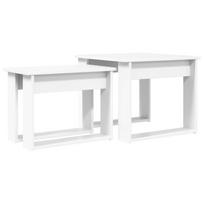 vidaXL Kavos staliuko komplektas 2 vnt. Balta 50 x 52 x 42 cm