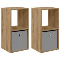 vidaXL Naktinis staliukas 2 vnt. Amatininkų ąžuolas 35 x 32 x 68,5 cm