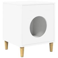vidaXL Katės namelis Balta 42,5 x 40 x 53 cm Apdirbta mediena