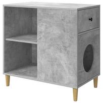 vidaXL Katės namelis Betono pilka 72 x 42,5 x 70 cm Apdirbta mediena