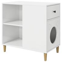 vidaXL Katės namelis Itin blizgi balta 72 x 42,5 x 70 cm