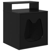 vidaXL Katės namelis Juoda 42,5 x 40 x 53,5 cm Apdirbta mediena