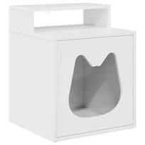 vidaXL Katės namelis Blizgus baltas 42,5 x 40 x 53,5 cm