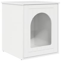 vidaXL Katės namelis Blizgus baltas 53 x 52 x 62 cm Apdirbta mediena