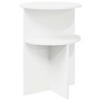 vidaXL Šoninis stalas Balta Ø 39,5 x 55 cm Apdirbta mediena