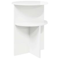 vidaXL Šoninis stalas su saugykla Itin blizgi balta Ø 39,5 x 55 cm