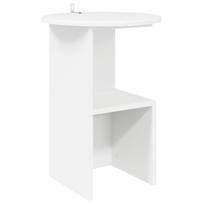 vidaXL Šoninis stalas Balta Ø 39,5 x 55 cm Apdirbta mediena