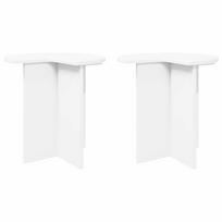 vidaXL Šoninis stalas 2 vnt. Balta Ø 39 x 38 cm Apdirbta mediena