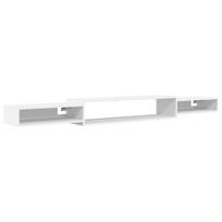 vidaXL Sieninis televizoriaus stovas Sieninis Balta 220 x 28 x 21 cm