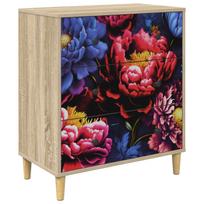 vidaXL Ištraukalas spinta KIEL Tamsus bijūnų raštas 66 x 36,5 x 75 cm