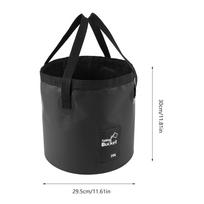 20L Easy Hold Foldable Bucket Outdoor Camping Fishing Travel Water Storage Bag Water Resist Water Bags Fishing Accessories Supplies black