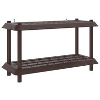 vidaXL Lentynų sistema 2 lygiai 100 x 40 x 55,5 cm PP Ruda