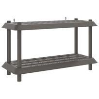 vidaXL Lentynų sistema 2 lygiai 100 x 40 x 55,5 cm PP Šviesiai pilka