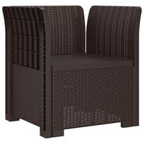 vidaXL 1-Vietis Kėdė, Atrodo kaip Ratano PP Ruda 68 x 62 x 70,5 cm