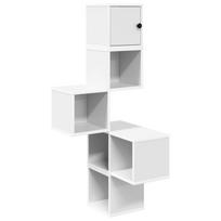 vidaXL Sieninis kampinis lentynas Balta 48 x 48 x 120 cm