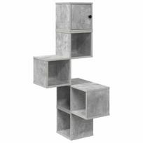 vidaXL Sieninis kampinis lentynas Betono pilka 48 x 48 x 120 cm