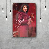 Selena Quintanilla Retro Vintažinis skardinis ženklas Plakatas Dekoratyvinė plokštelė Metalinė plokštelė Sienų dekoras 20x30cm（7.8x11.8inch） blue
