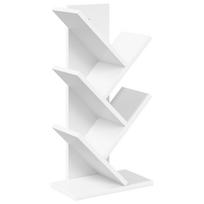 vidaXL Medinis 4-juos aukštų knygų stovas 30 x 18 x 60 cm Balta