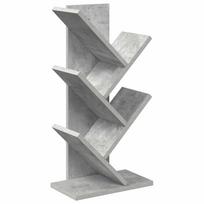 vidaXL Medinis 4-juos aukštų knygų stovas 30 x 18 x 60 cm Betono pilka