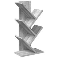 vidaXL Medinis 4-juos aukštų knygų stovas 30 x 18 x 60 cm Pilka Sonoma