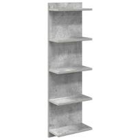 vidaXL Sieninė lentyna Betono pilka 30 x 15 x 100 cm Apdirbta mediena