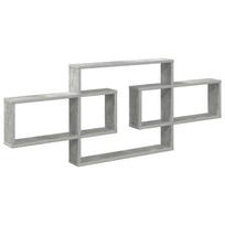 vidaXL Sieninė lentyna Betono pilka 130 x 10 x 50 cm Apdirbta mediena