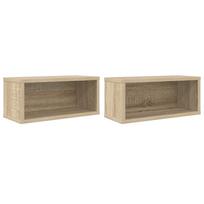 vidaXL CD saugojimo stovas 2 vnt. Sonoma ąžuolas 40 x 17 x 17 cm