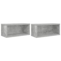 vidaXL CD saugojimo stovas 2 vnt. Betono pilka 40 x 17 x 17 cm