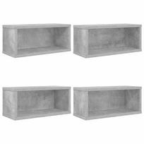 vidaXL CD saugojimo stovas 4 vnt. Betono pilka 40 x 17 x 17 cm