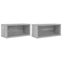 vidaXL CD saugojimo stovas 2 vnt. Pilka Sonoma 40 x 17 x 17 cm