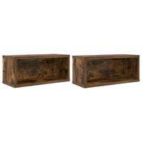 vidaXL CD saugojimo stovas 2 vnt. Dūminio ąžuolo 40 x 17 x 17 cm