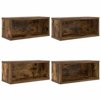 vidaXL CD saugojimo stovas 4 vnt. Dūminio ąžuolo 40 x 17 x 17 cm