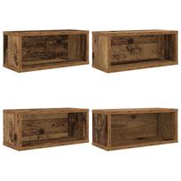 vidaXL CD saugojimo stovas 4 vnt. Sendintos medienos 40 x 17 x 17 cm