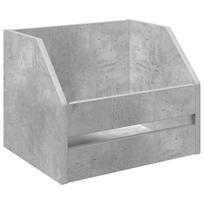 vidaXL Vinilo albumų dėžė Betono pilka 38 x 30 x 29 cm