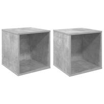 vidaXL Vinilo albumų dėžė 2 vnt. Betono pilka 37 x 36,5 x 38 cm