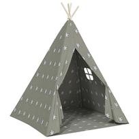 vidaXL Vaikiška tipi palapinė, pilka, 115x115x160cm, poliesteris