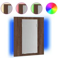 vidaXL Veidrodinė LED vonios spintelė, ruda, 40x12x45cm, mediena