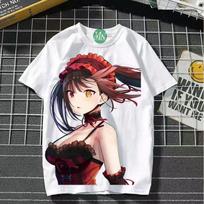 DATE A LIVE Kurumi Tokisaki Anime Manga T-Shirt Shirt Costumes Polyester 3XL white