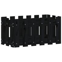 vidaXL Sodo lovelis, juodas, 60x30x30cm, pušis, tvorelės dizaino