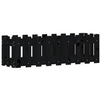 vidaXL Sodo lovelis, juodas, 100x30x30cm, pušis, tvorelės dizaino