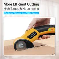 Cordless Electric Scissors 4V Rechargeable Cardboard Box Cutter Fabric Scissor with Safety Lock & LED Light for geltona