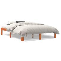 vidaXL Bed Frame Vaško ruda 140 x 190 cm Solid pine wood, plywood