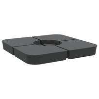 vidaXL Skėčio nuo saulės pagrindo rinkinys, 4 dalių, 100kg, PP