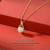 Tichia Real S925 Sterling Silver Hetian Jade Lucky Bag Necklace - Elegant Women's Clavicle Chain 925 Silver red