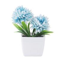 Yousheng Fake Chrysanthemums Ball Flower in Pot Mini Artificial Potted Plants for Home Indoor Office Farmhouse Table rožinė