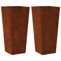 vidaXL sodo vazonai 2 vnt 35x35x75 cm oro sąlygoms atsparus plienas
