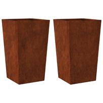 vidaXL Sodo vazonai 2 vnt 45x45x75 cm oro sąlygoms atsparus plienas
