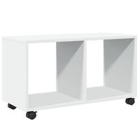 vidaXL Spintelė su ratukais, balta, 72x33x42,5cm, apdirbta mediena